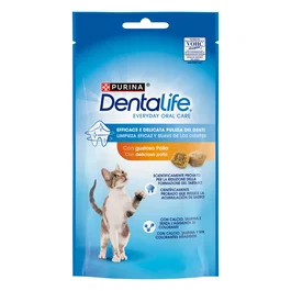 Purina Dentalife Snacks para Gato - Sabor Pollo, 8x40 g, Textura Poderosa para Limpieza Profunda y Reducción de Sarro