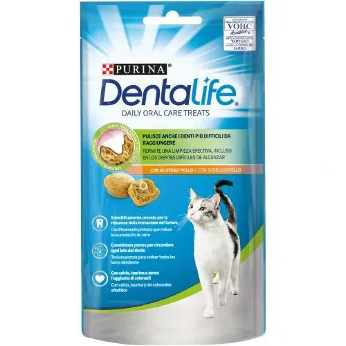 Purina Dentalife Snacks para Gato - Sabor Pollo, 8x40 g, Textura Poderosa para Limpieza Profunda y Reducción de Sarro Purina Dentalife Snacks para Gato - Sabor Pollo, 8x40 g, Textura Poderosa para Limpieza Profunda y Reducción de Sarro