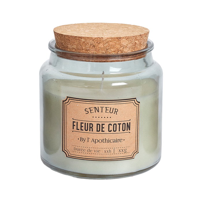 Home Deco Factory Vela Perfumada Apothicaire - Cera Parafina, 60h - Surtido: Gris Almizcle, Blanco Flor Algodón, Marrón Ámbar, H 10 cm