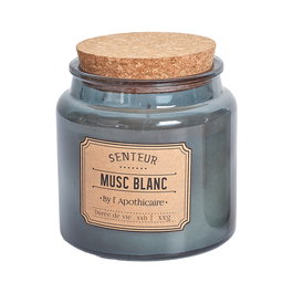 Home Deco Factory Vela Perfumada Apothicaire - Cera Parafina, 60h - Surtido: Gris Almizcle, Blanco Flor Algodón, Marrón Ámbar, H 10 cm