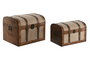 DKD Home Decor Baúl 32 x 30.5 x 41 cm Marrón Beige Set de 2 Unidades