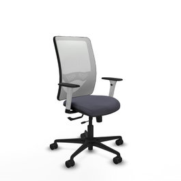 PIQUERAS Y CRESPO Silla de oficina Zulema con mecanismo Sincro/Traslack Gris y Blanco