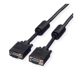 ROLINE 11.04.5660 Cable Monitor VGA (D-Sub) a VGA (D-Sub) Macho a Macho con Ferrita Negro 10m