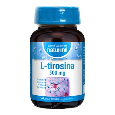 Naturmil Tirosina 500 mg 60 Cápsulas - Suplemento Dietético para Función Tiroidea y Cerebral Naturmil Tirosina 500 mg 60 Cápsulas - Suplemento Dietético para Función Tiroidea y Cerebral