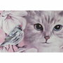DKD Home Decor Cuadro Lienzo Pino Rosa Lila Gato 70 x 50 cm (2 Unidades)