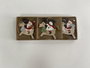 DKD Home Decor Set de 3 Colgantes de Reno Rojo y Natural en MDF