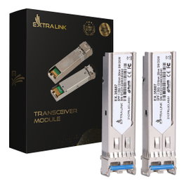 Extralink Pack de 2 Módulos SFP 1.25G, 1310nm, 20km, Monomodo, LC/UPC, DOM