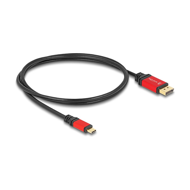 DeLOCK Cable USB Type-C a DisplayPort (DP Alt Mode) 8K 30 Hz HDR10, Resolucion 7680x4320, 1 m, Conectores Macho, Color Rojo