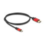 DeLOCK Cable USB Type-C a DisplayPort (DP Alt Mode) 8K 30 Hz HDR10, Resolucion 7680x4320, 1 m, Conectores Macho, Color Rojo