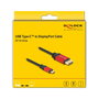 DeLOCK Cable USB Type-C a DisplayPort (DP Alt Mode) 8K 30 Hz HDR10, Resolucion 7680x4320, 1 m, Conectores Macho, Color Rojo