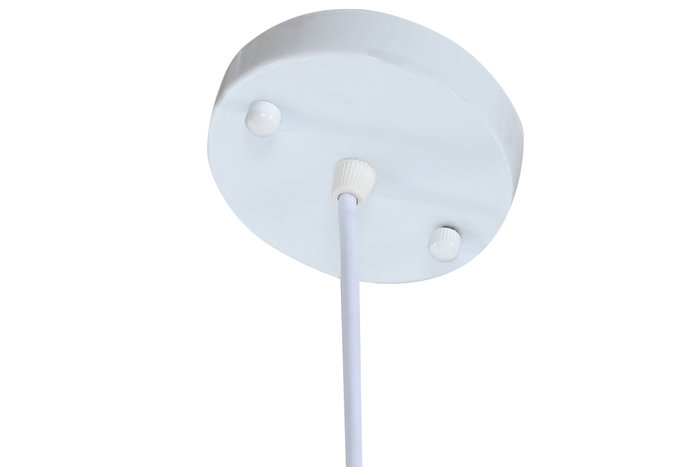 DKD Home Decor Lámpara de Techo de Fibra y Metal Natural Marrón Claro y Blanco 55x44x28 cm