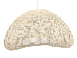 DKD Home Decor Lámpara de Techo de Fibra y Metal Natural Marrón Claro y Blanco 55x44x28 cm