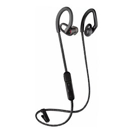 Poly BackBeat Fit 350 Auriculares Deportivos Intraurales con Arco para la Oreja, Impermeables y Resistentes al Sudor, Negro/Gris, Binaural