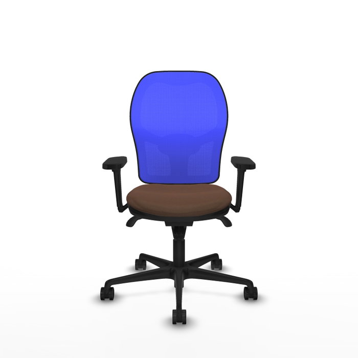 PIQUERAS Y CRESPO Silla de oficina Jorquera con mecanismo Sincro, Tela Marrón y Malla Azul PIQUERAS Y CRESPO Silla de oficina Jorquera con mecanismo Sincro, Tela Marrón y Malla Azul