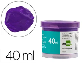 Liderpapel Tempera Escolar, 40 ml, Color Violeta, para Pintar sobre Papel, Cartulina, Madera y Tela, Fluida y Cubriente, Aptas a Partir de 3 Anos