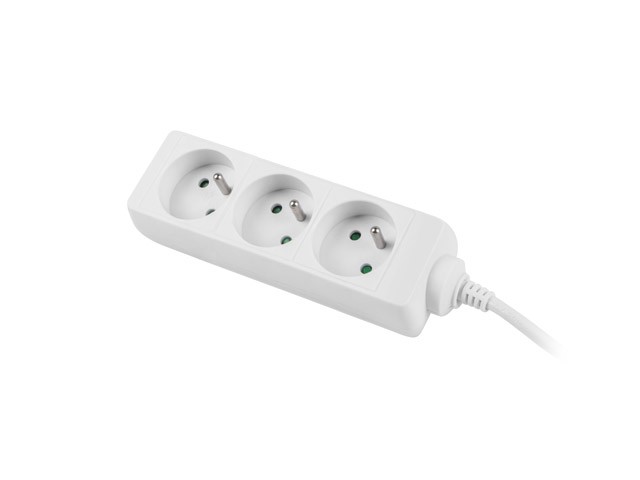 Lanberg Regleta de 3m con 3 Tomas PL Blanca