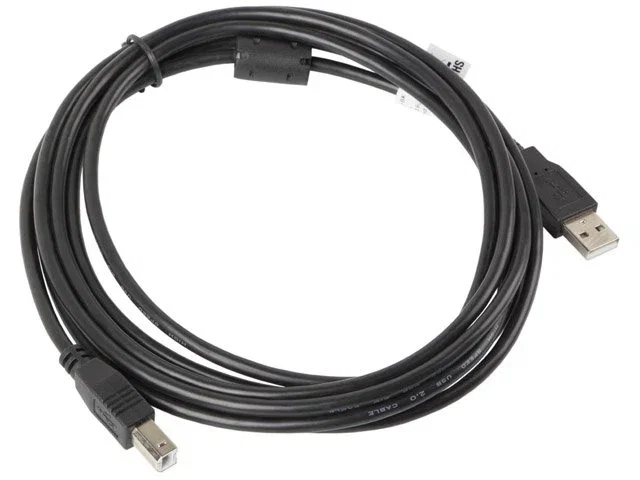 Lanberg Cable USB 2.0 de 3 m con conectores USB-A y USB-B macho, Negro