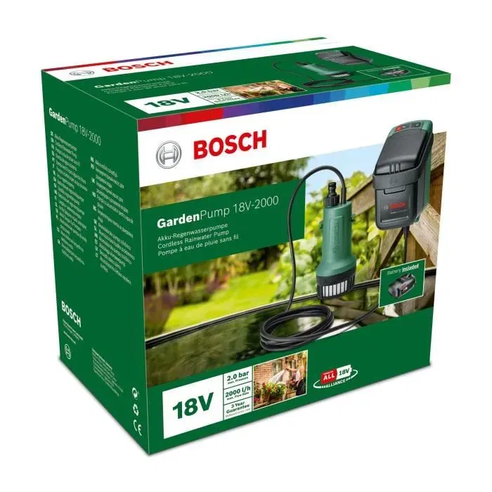 Bosch Bomba para Riego de Jardín con Temporizador y Potencia hasta 25m