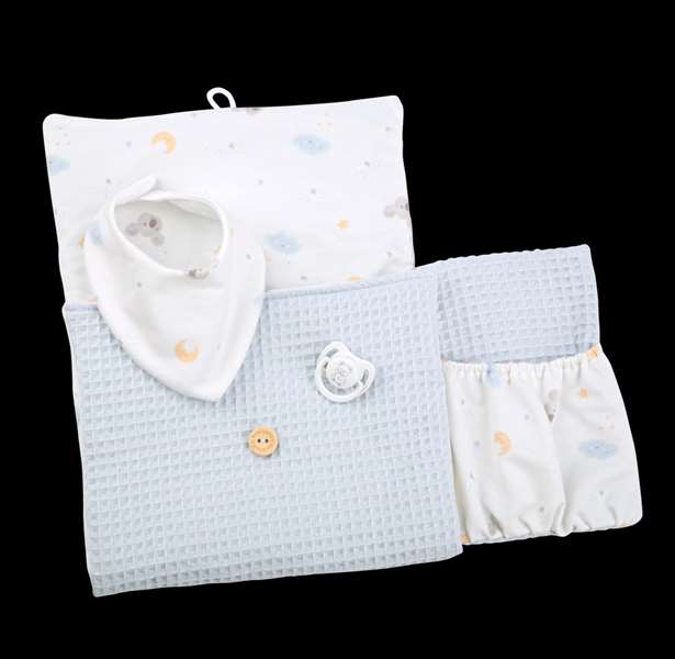 Muñecas Arias Muñeca Elegance 42 cm Zoe Azul con Cambiador y Babero - Cuerpo de Vinilo para Niño