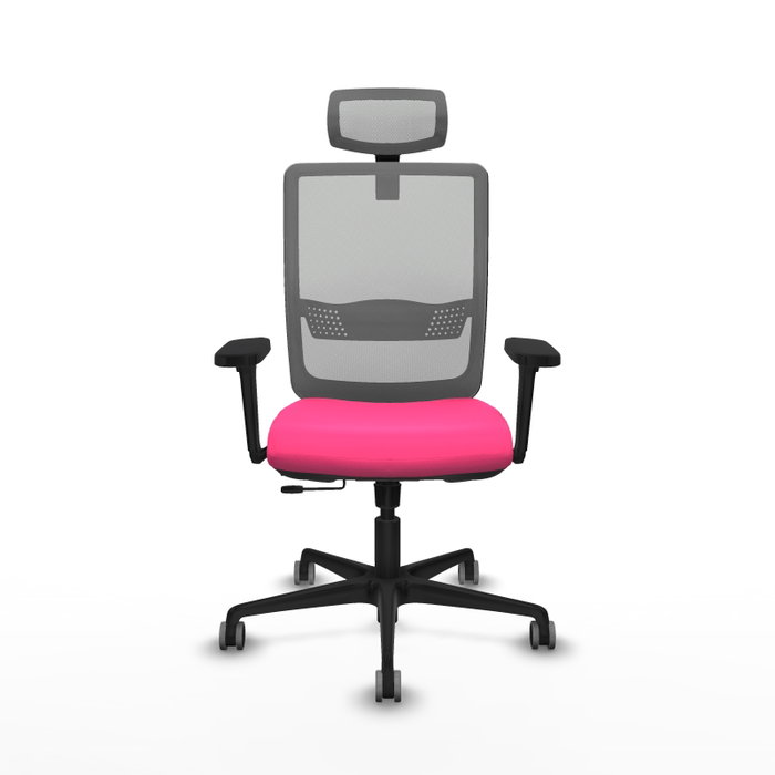 PIQUERAS Y CRESPO Silla de oficina Haches Rosa y Gris con Mecanismo Sincro/Traslack