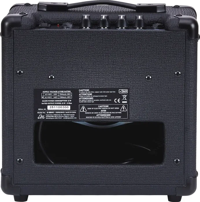 EKO Amplificador de Guitarra Combo Bs10 Negro Stealth 5" 10W para Guitarra Eléctrica con Salida para Auriculares