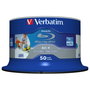 Verbatim 43812 BD-R Blu-Ray 25GB 6x Speed Double Layer Wide Printable 50 Discos