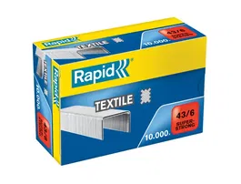 Rapid Grapas 43/6 Super Strong Textil Galvanizada Caja de 10000 Unidades