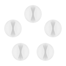 Goobay Pack de 5 Guías de Cables para Escritorio, Blanco
