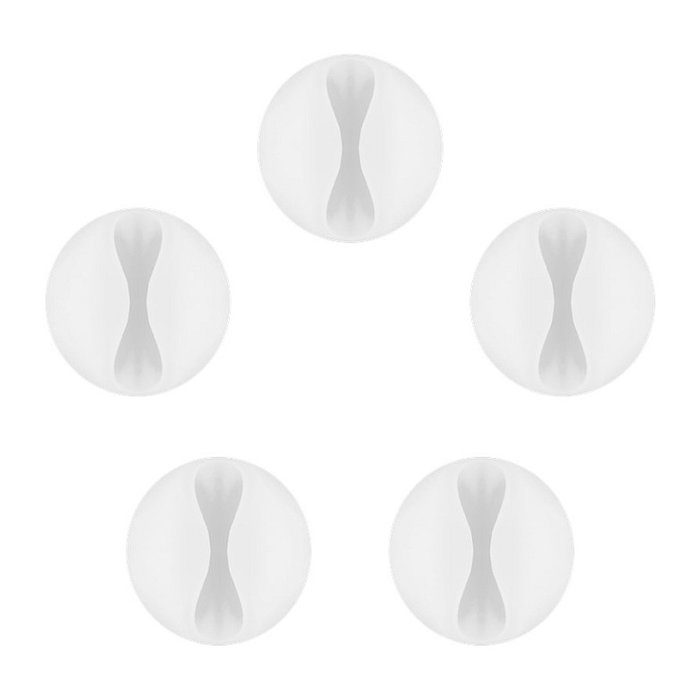 Goobay Pack de 5 Guías de Cables para Escritorio, Blanco Goobay Pack de 5 Guías de Cables para Escritorio, Blanco