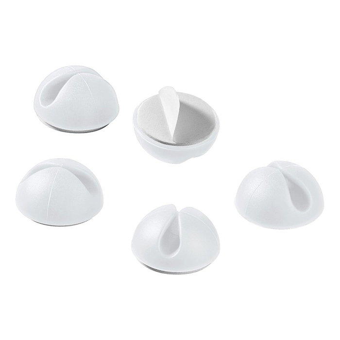 Goobay Pack de 5 Guías de Cables para Escritorio, Blanco Goobay Pack de 5 Guías de Cables para Escritorio, Blanco