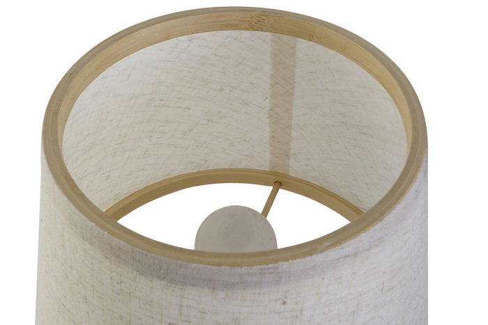 DKD Home Decor Lámpara Sobremesa Urban Crudo Natural Bambú Poliester 24 x 37 x 24 cm