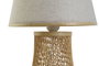 DKD Home Decor Lámpara Sobremesa Urban Crudo Natural Bambú Poliester 24 x 37 x 24 cm