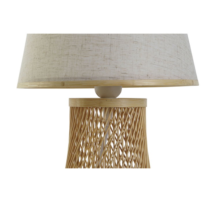 DKD Home Decor Lámpara Sobremesa Urban Crudo Natural Bambú Poliester