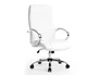 Q-connect Silla de Dirección Vero, Similpiel Blanco, Base Metálica Cromada, Ruedas Premium, Altura 116-124 cm, Profundidad 70 cm, Anchura 63 cm
