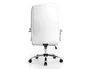 Q-connect Silla de Dirección Vero, Similpiel Blanco, Base Metálica Cromada, Ruedas Premium, Altura 116-124 cm, Profundidad 70 cm, Anchura 63 cm
