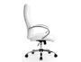 Q-connect Silla de Dirección Vero, Similpiel Blanco, Base Metálica Cromada, Ruedas Premium, Altura 116-124 cm, Profundidad 70 cm, Anchura 63 cm