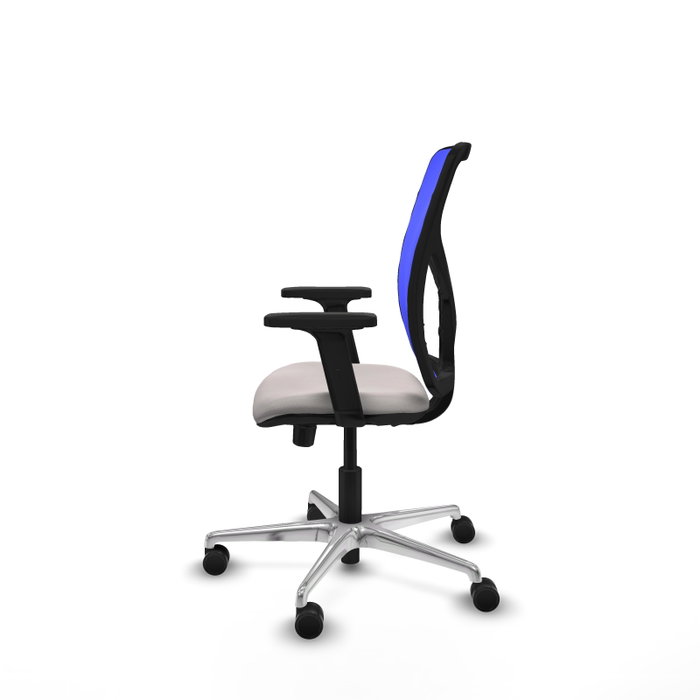 PIQUERAS Y CRESPO Silla de oficina Motilla con mecanismo Sincro/Traslack Blanco y Azul