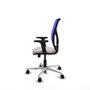 PIQUERAS Y CRESPO Silla de oficina Motilla con mecanismo Sincro/Traslack Blanco y Azul