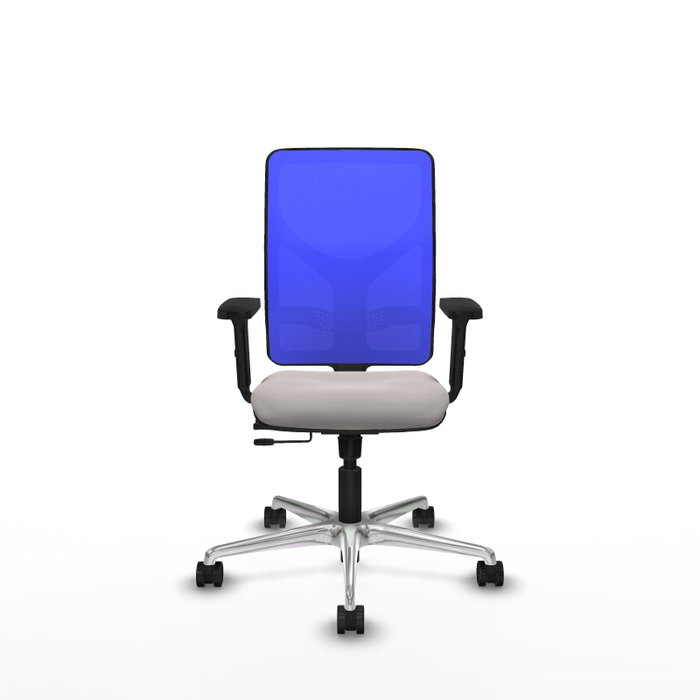 PIQUERAS Y CRESPO Silla de oficina Motilla con mecanismo Sincro/Traslack Blanco y Azul