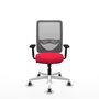 PIQUERAS Y CRESPO Silla de oficina Zulema con Mecanismo Sincro, Asiento Rojo y Respaldo Gris