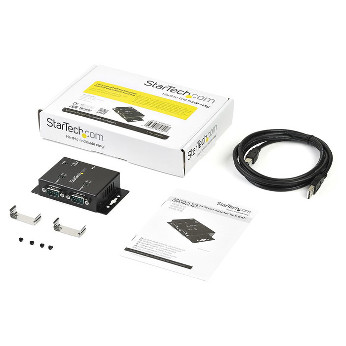 StarTech USB a Serial RS232 Adapter 2 Ports - USB / DB9 Hub con 2x Conectores DB9 y 1x Puerto USB-B para Montaje en Pared StarTech USB a Serial RS232 Adapter 2 Ports - USB / DB9 Hub con 2x Conectores DB9 y 1x Puerto USB-B para Montaje en Pared