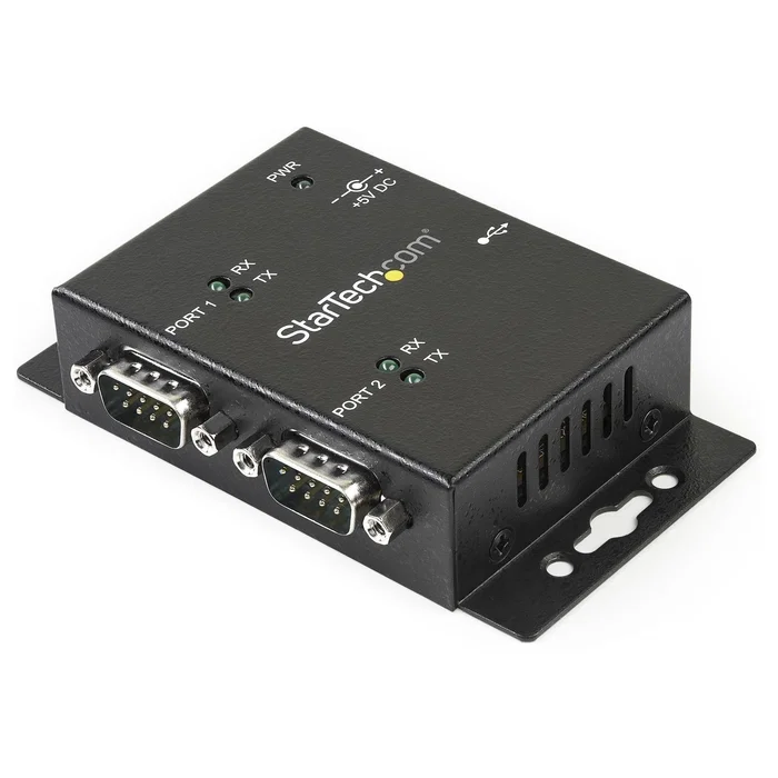 StarTech.com Concentrador Hub Industrial 2 Puertos Serie RS232 a USB 2.0 Montaje Riel DIN Pared Negro Acero StarTech.com Concentrador Hub Industrial 2 Puertos Serie RS232 a USB 2.0 Montaje Riel DIN Pared Negro Acero