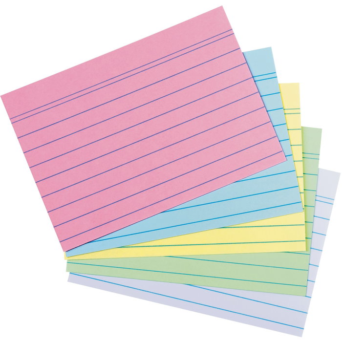 Herlitz Tarjetas de archivo A6 liniert 4 colores + blanco 200 unidades