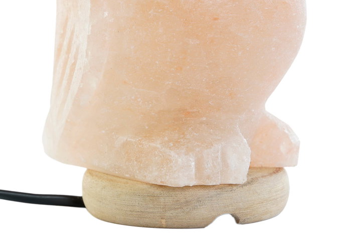 DKD Home Decor Lámpara de Sal del Himalaya Sobremesa Árabe con Forma de Búho, Rosa, Incluye Bombilla E14, 14 x 14 x 18 cm
