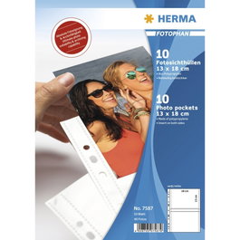 HERMA Fotophan 13x18, 10 hojas, Blanco