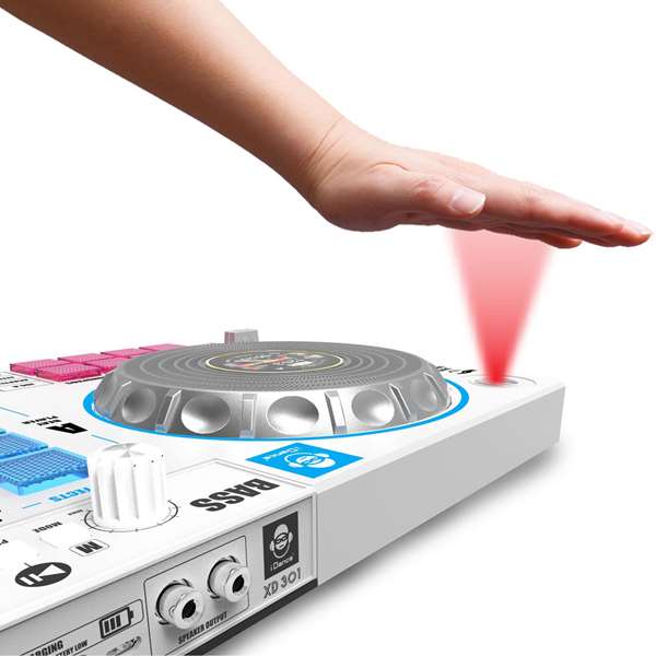 iDance Mesa de Mezclas DJ con Karaoke y 2 Altavoces Blanco 52.2x25.8x5 cm