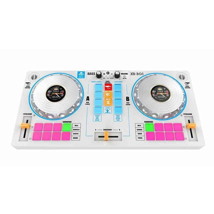 iDance Mesa de mezclas de DJ con karaoke y 2 altavoces Blanco