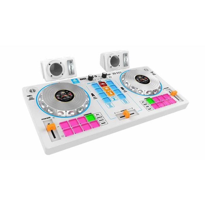 iDance Mesa de mezclas de DJ con karaoke y 2 altavoces Blanco