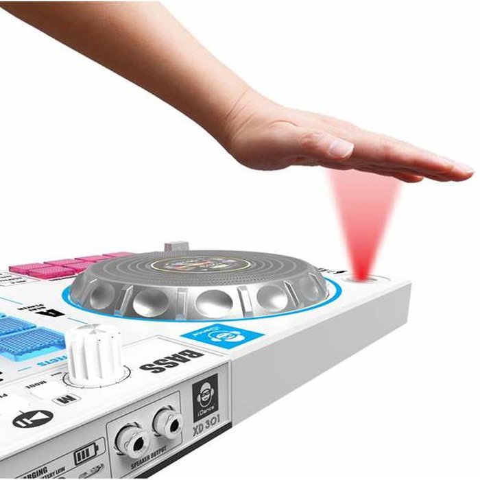 iDance Mesa de mezclas de DJ con karaoke y 2 altavoces Blanco