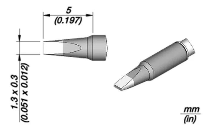 JBC TOOLS Punta de soldadura tipo destornillador Nano 1,3x0,3mm
